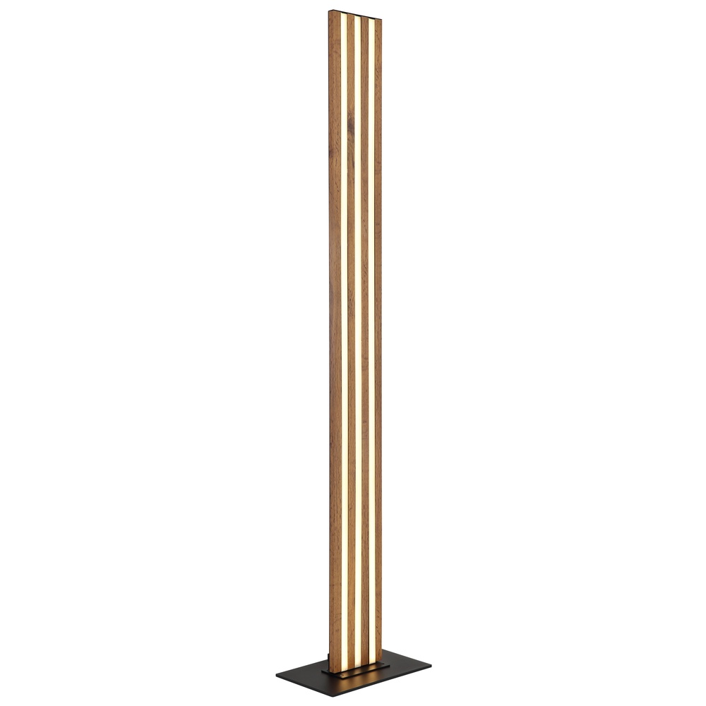 Globo Vloerlamp Hayden zwart met hout - 67347S