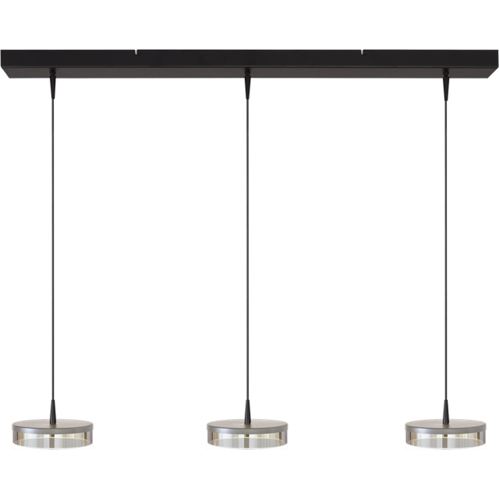 Masterlight 3-lichts hanglampImperia 100cm zwart met nikkel - 2041-05-37-02-100-3