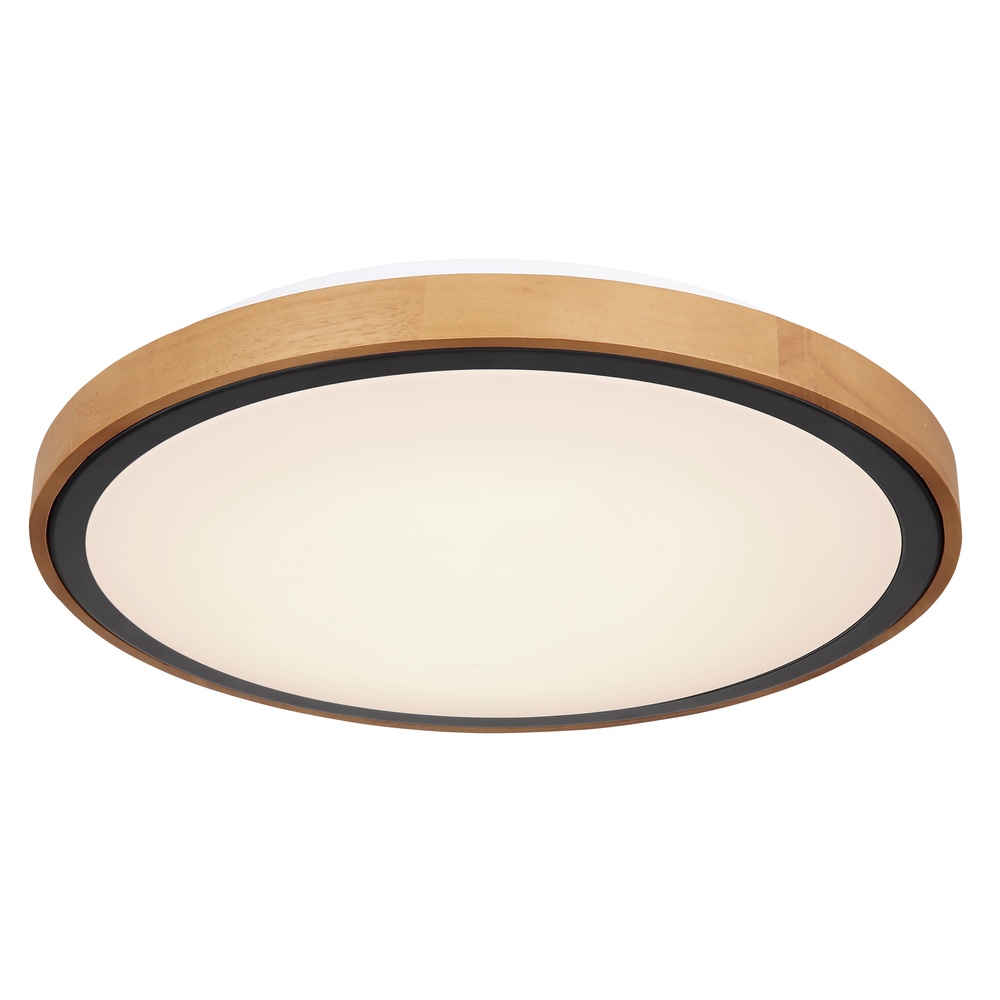 Globo PlafondlampBruno Ø 43,7 zwart met hout - 41764-24
