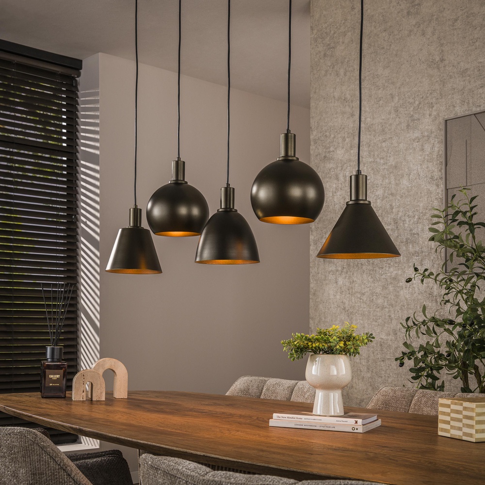 Lyora Eettafel hanglamp Metallo 5L - Sienna bruin - E27 - 7891/90