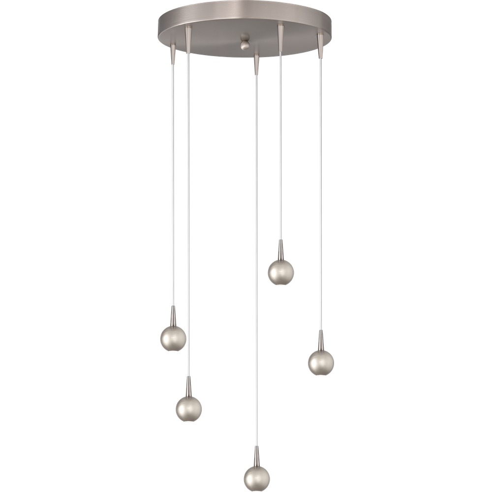 Masterlight 5-lichts hanglampTalana nikkel Ø 35cm DTW - 2412-37-37-35-5