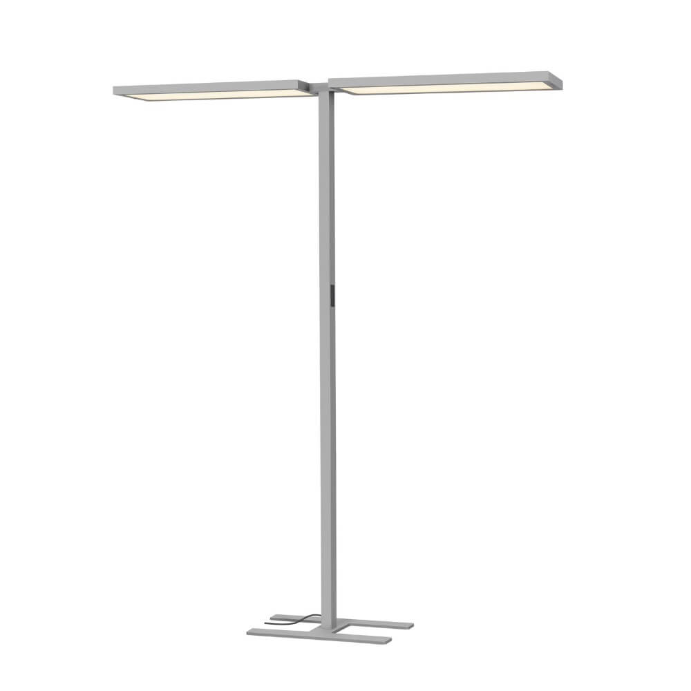 SLV Led kantoor vloerlampWorklight Pro grijs - dubbel - 1007467 afbeelding