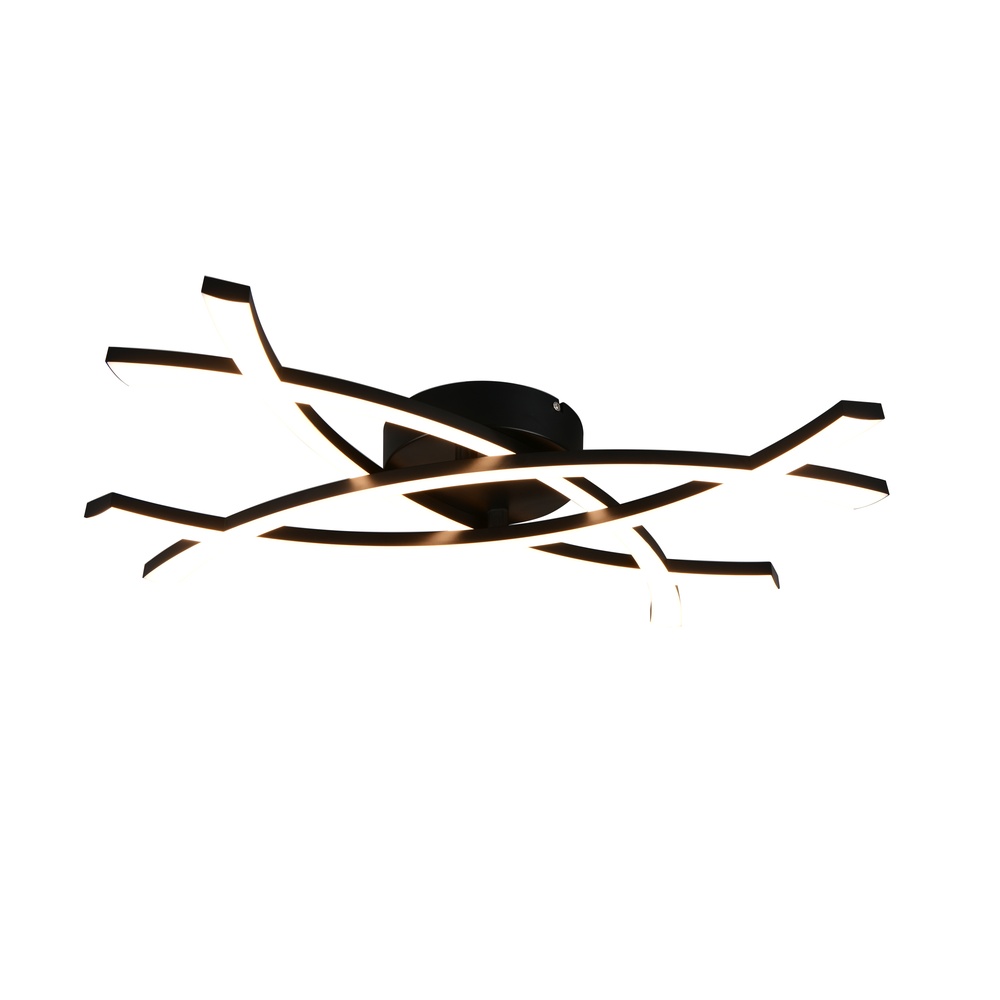 Trio Moderne plafondlampPollock 40cm zwart - R23691132