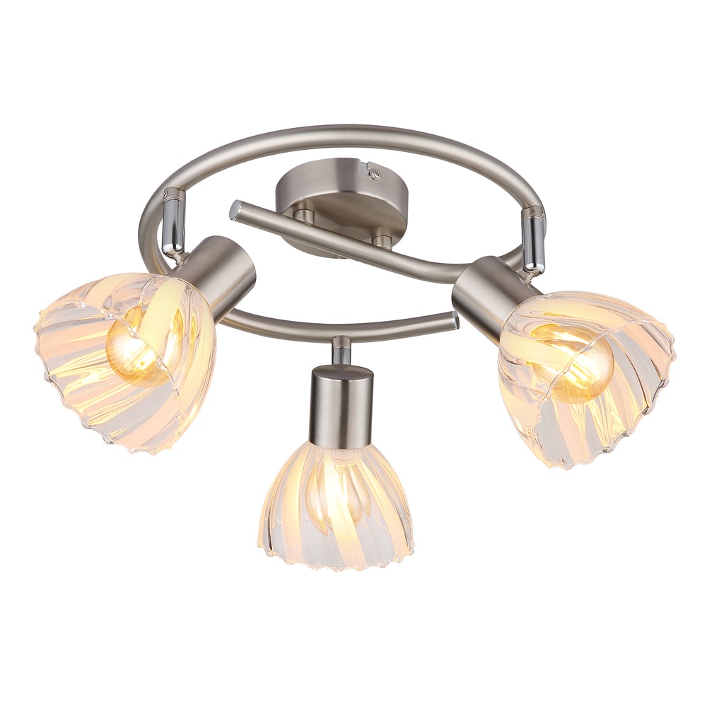 Globo Plafondlamp 3-lichtsZachery nikkel - 54315-3