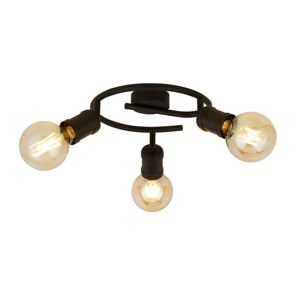 Searchlight PlafondlampDance Ring 3-lichts zwart - 45201-3BK