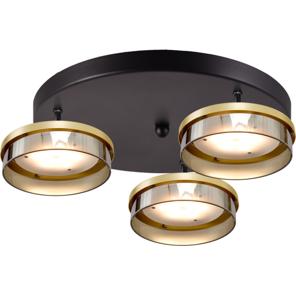 Masterlight Plafondlamp Imperia 3-lichts zwart met goud - 5042-05-02-02-35-3