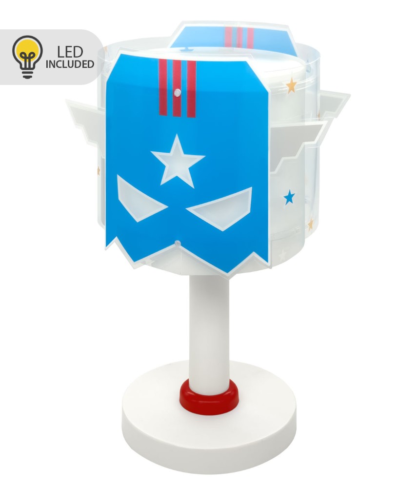 Dalber Kinderkamer tafellamp Hero blauw glow in the dark - 61811N