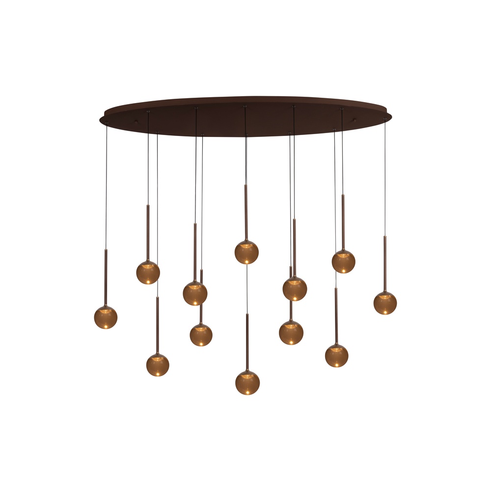 Premium by Lucide Ovale hanglampCalina 12-lichts met amber bollen - 24406/86/96