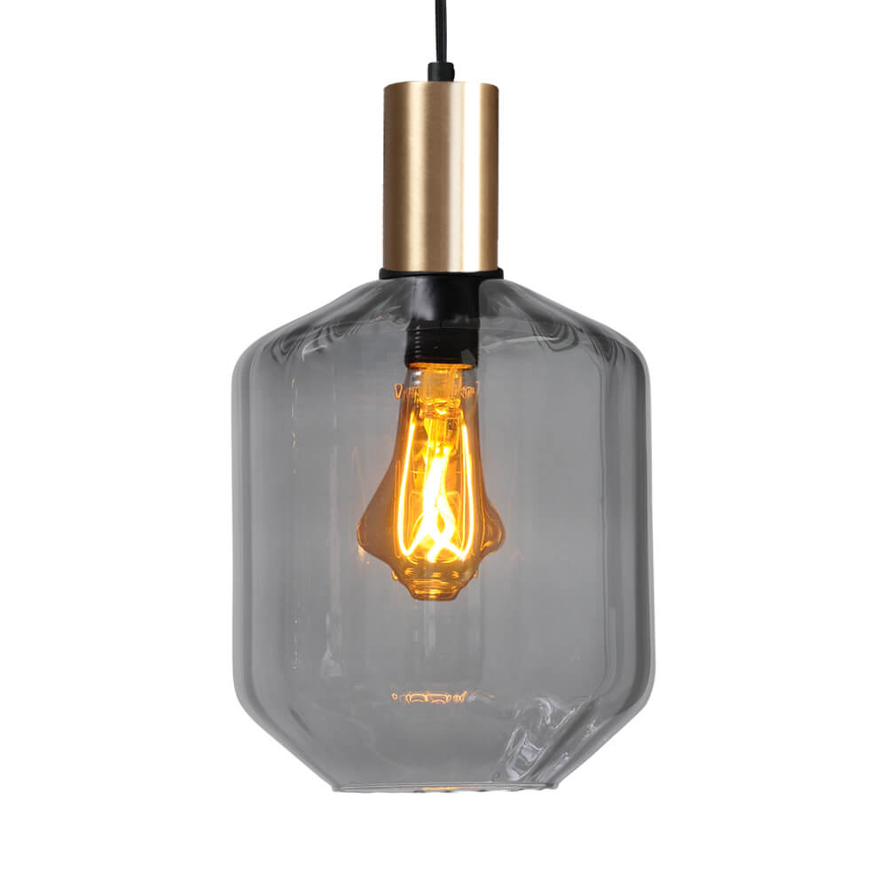 Masterlight Hanglamp goud Porto met Jagger smoke glas - Ø 19cm - 2710-05-02-11