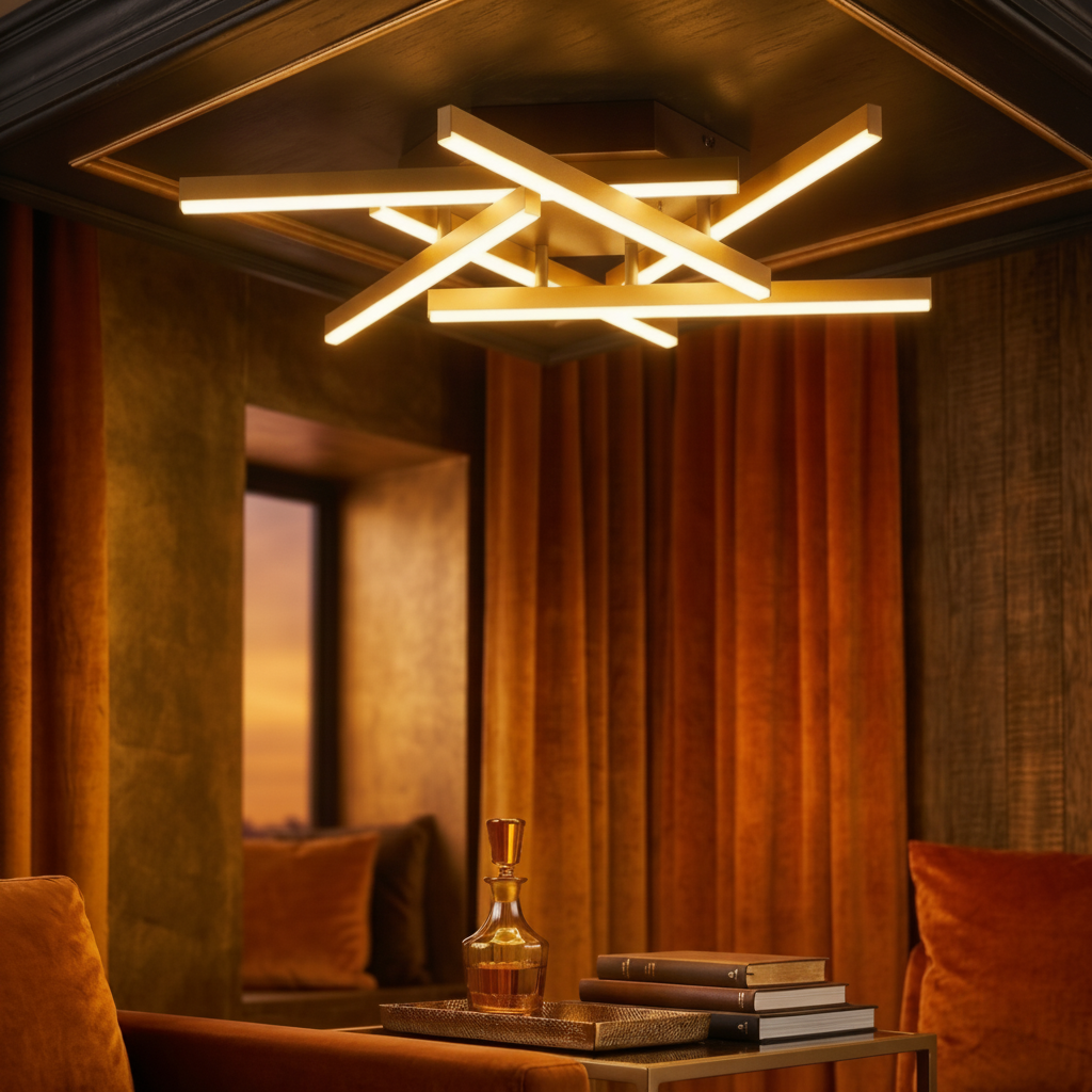 Plafondlamp Hyde zwart met goud