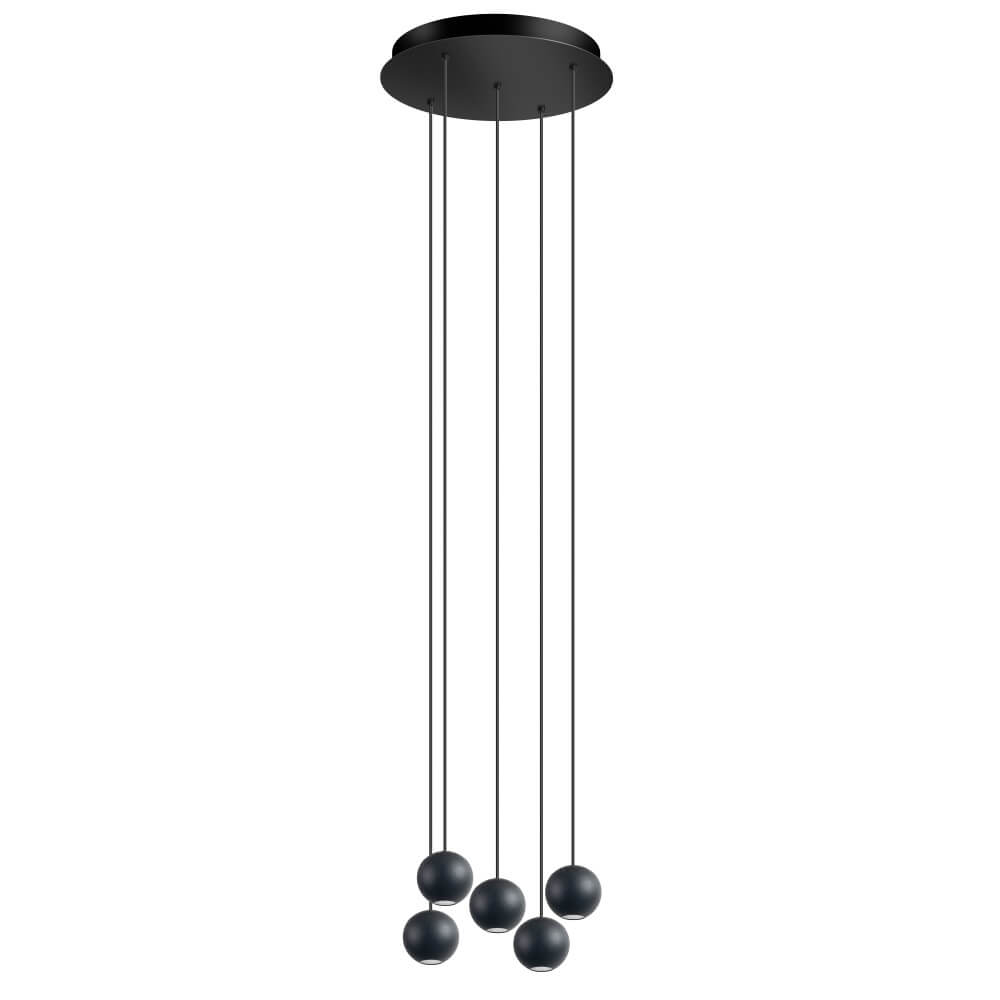 ETH Design hanglamp Grace 5-lichts zwart - 05-HL4505-30