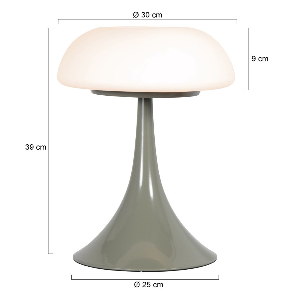 Tafellamp Ancilla groen met witte kap Steinhauer 8712746191905