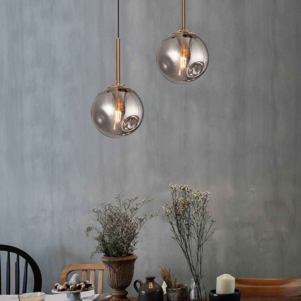 Lyora HanglampSpada enkel grijs met goud - 110678