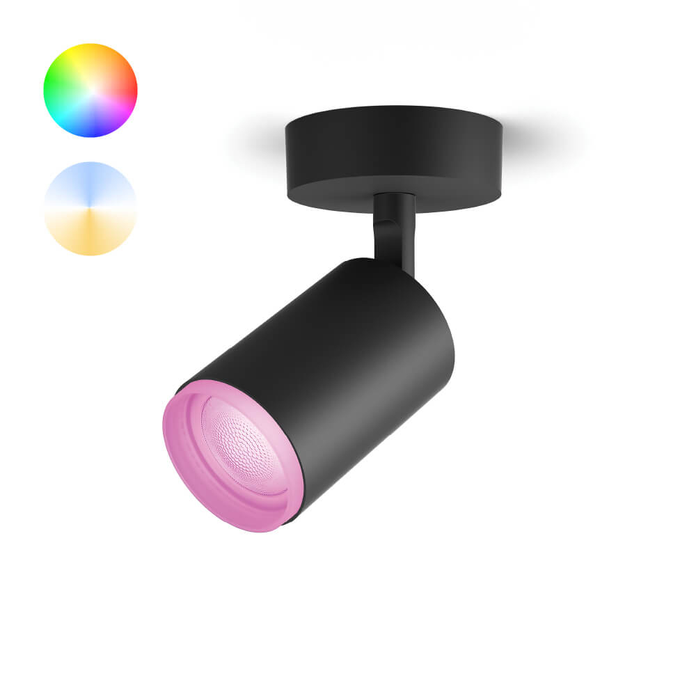 Philips Enkele spotHue Fugato - White and color zwart - 915005761201