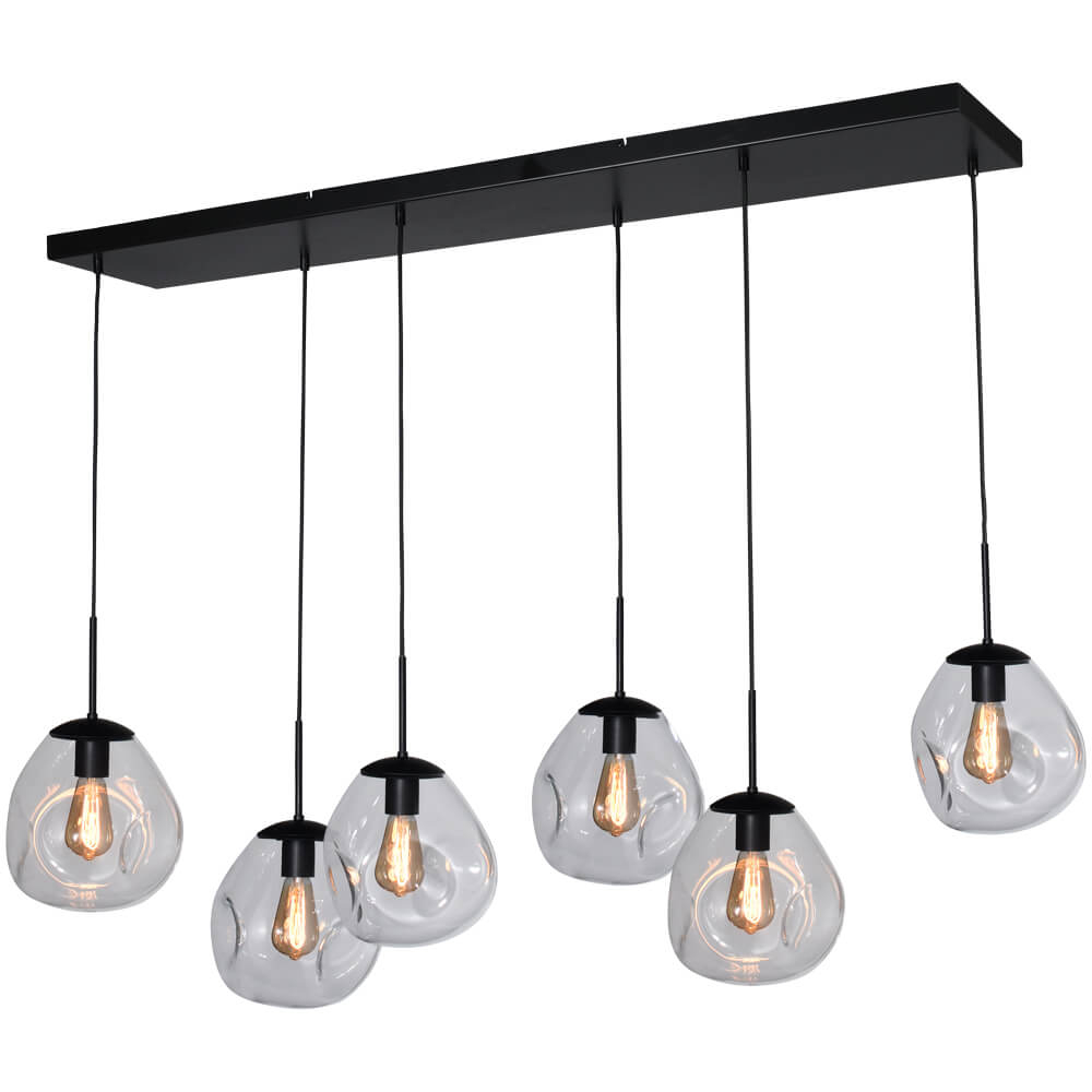 Masterlight Hanglamp Lava 6x helder glas Ø 24cm - 2761-05-130-25-60061