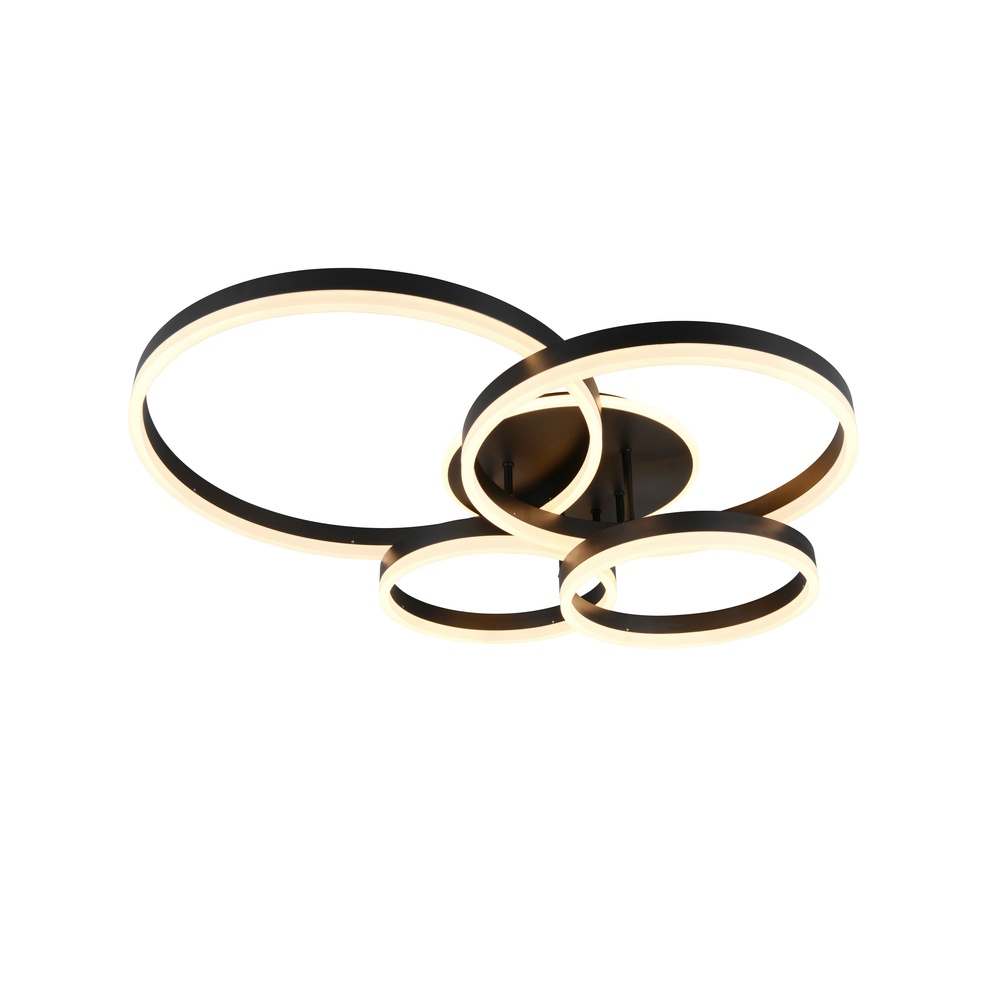 Trio Plafondlamp Drake zwart modern - 632210432
