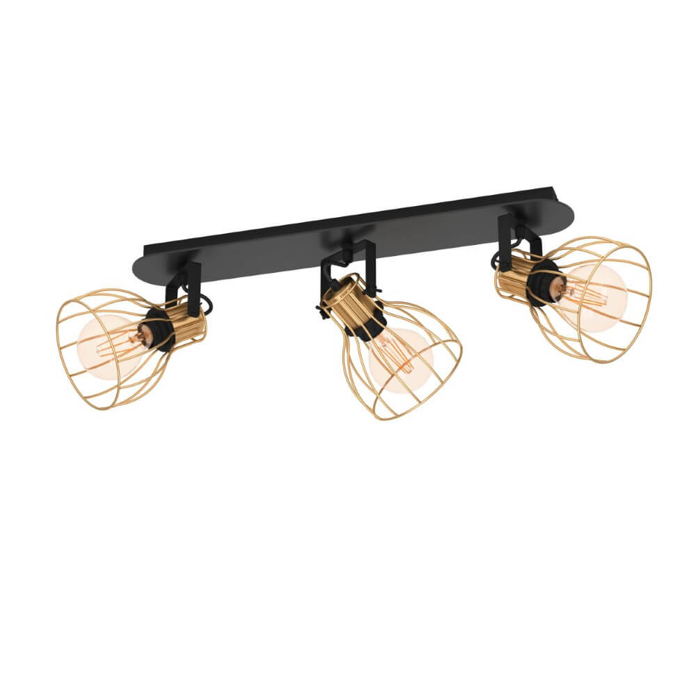 Eglo Gouden plafondlamp Sambatello 3x E27 - 900384