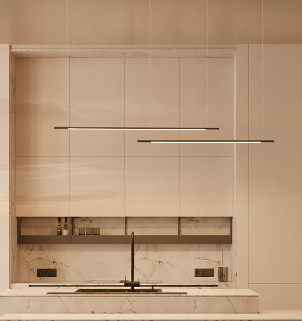 Lyora Strakke hanglampBrillia zwart 161cm - 9060281