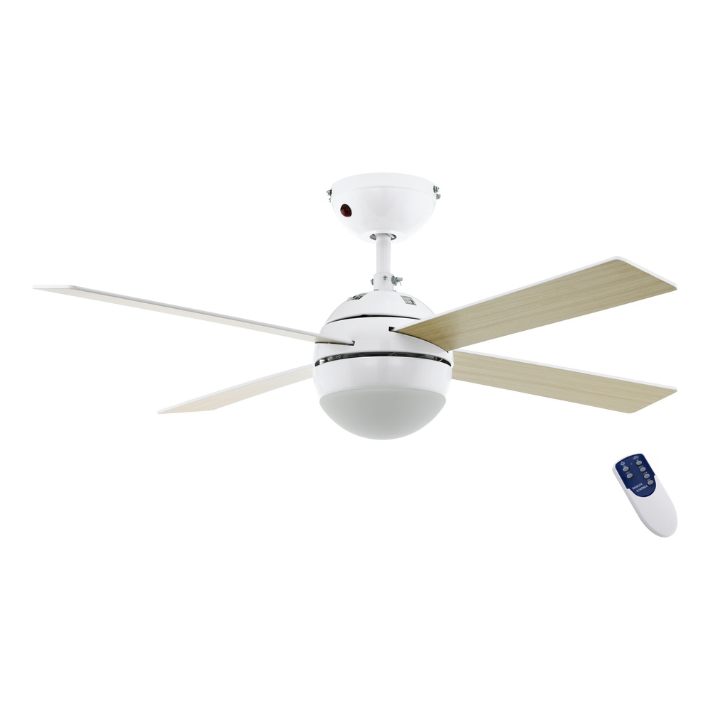Eglo Ventilator Fan wit en hout met lamp - 56036