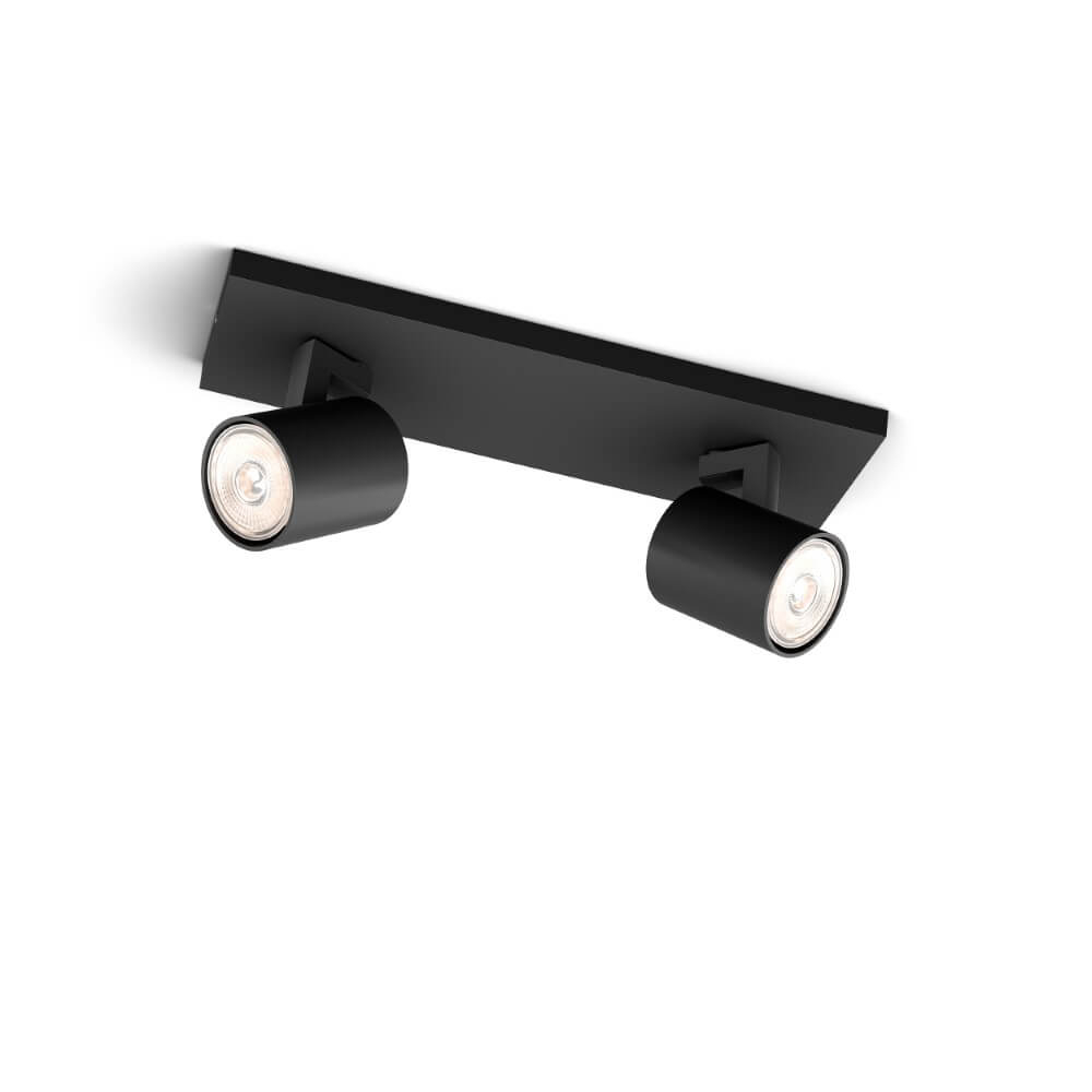 Philips Zwarte plafondspot Runner 2-lichts - 929003204801