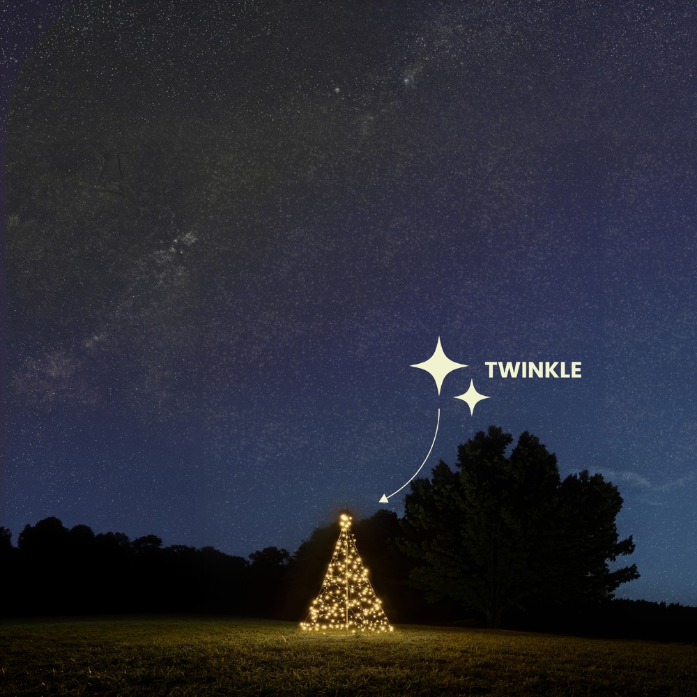 2 meter - 300 Led - Warm White - Twinkle - Incl. Pole Fairybell 8719002223684