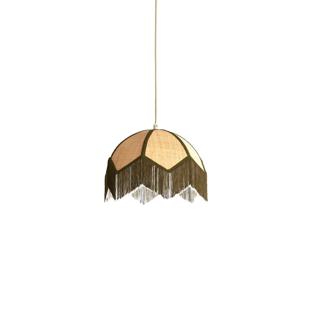 Light & Living Ø 35cm hanglampSulina raffia met groen - 2987176