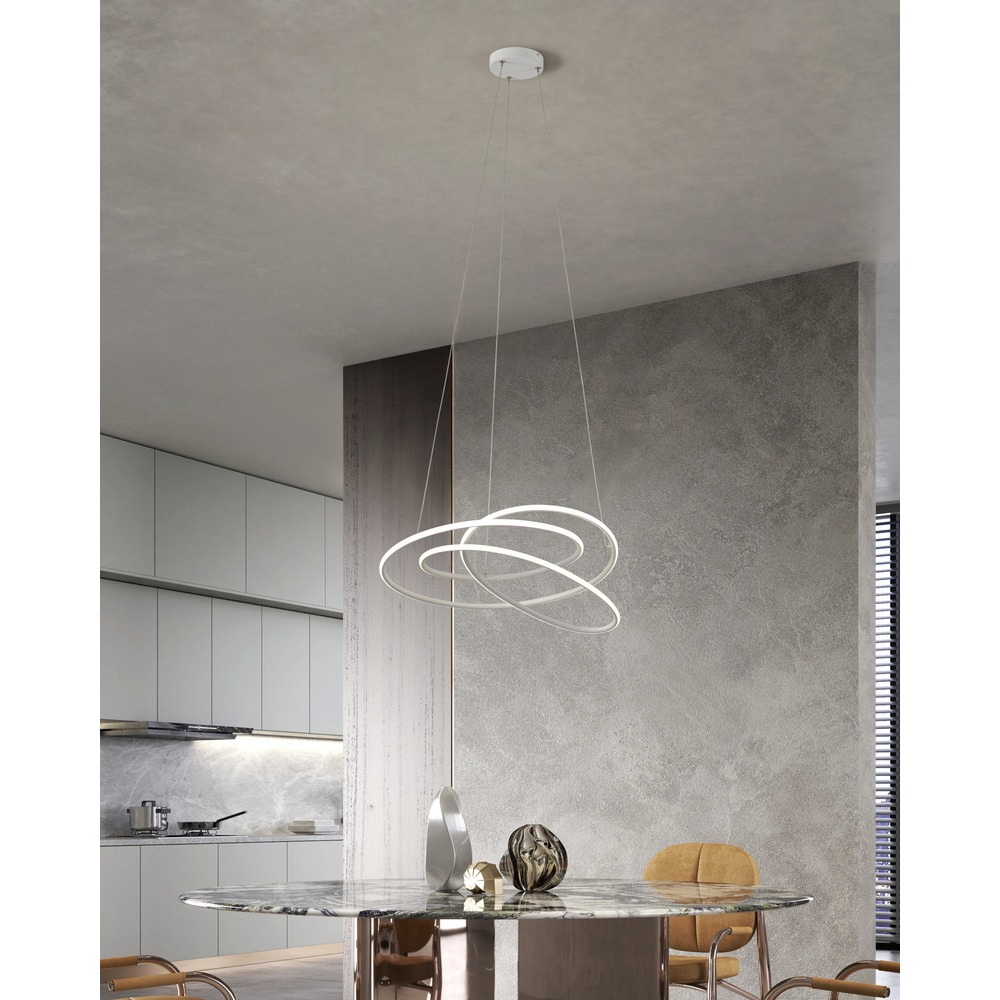 Moderne hanglamp Racale Ø 58cm wit Eglo 9008606391417