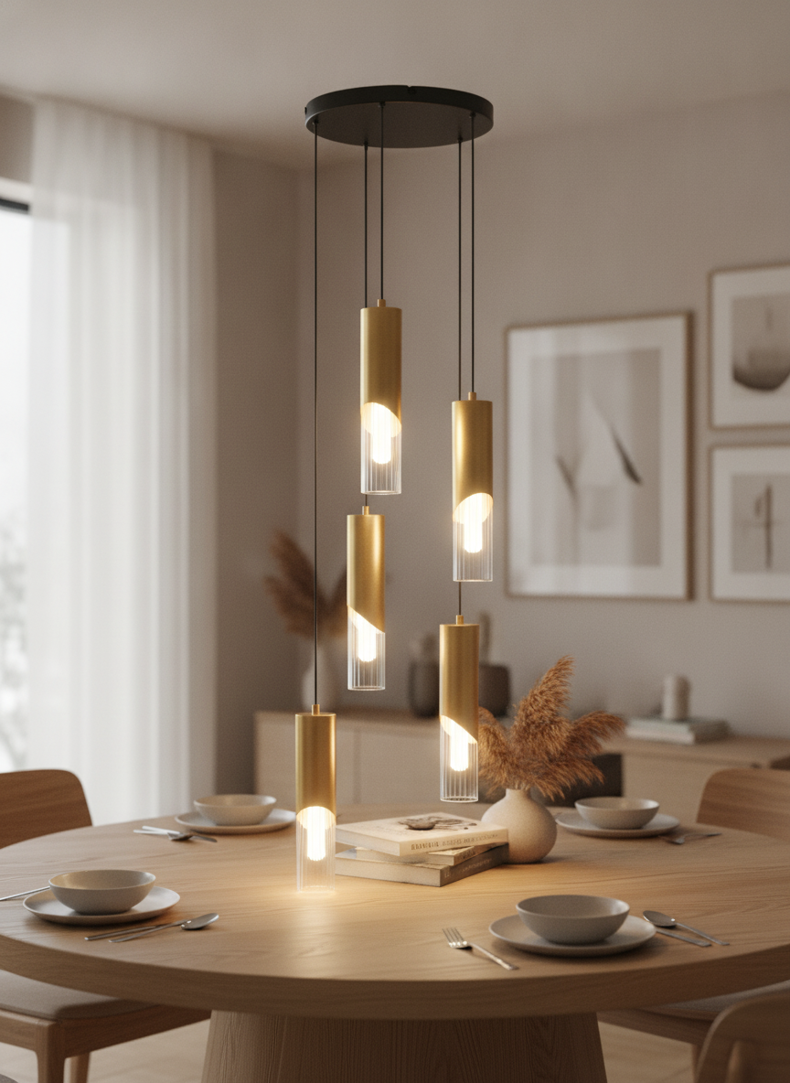 Lyora Design hanglampModesto Ø 33cm goud 5-lichts - 9236459