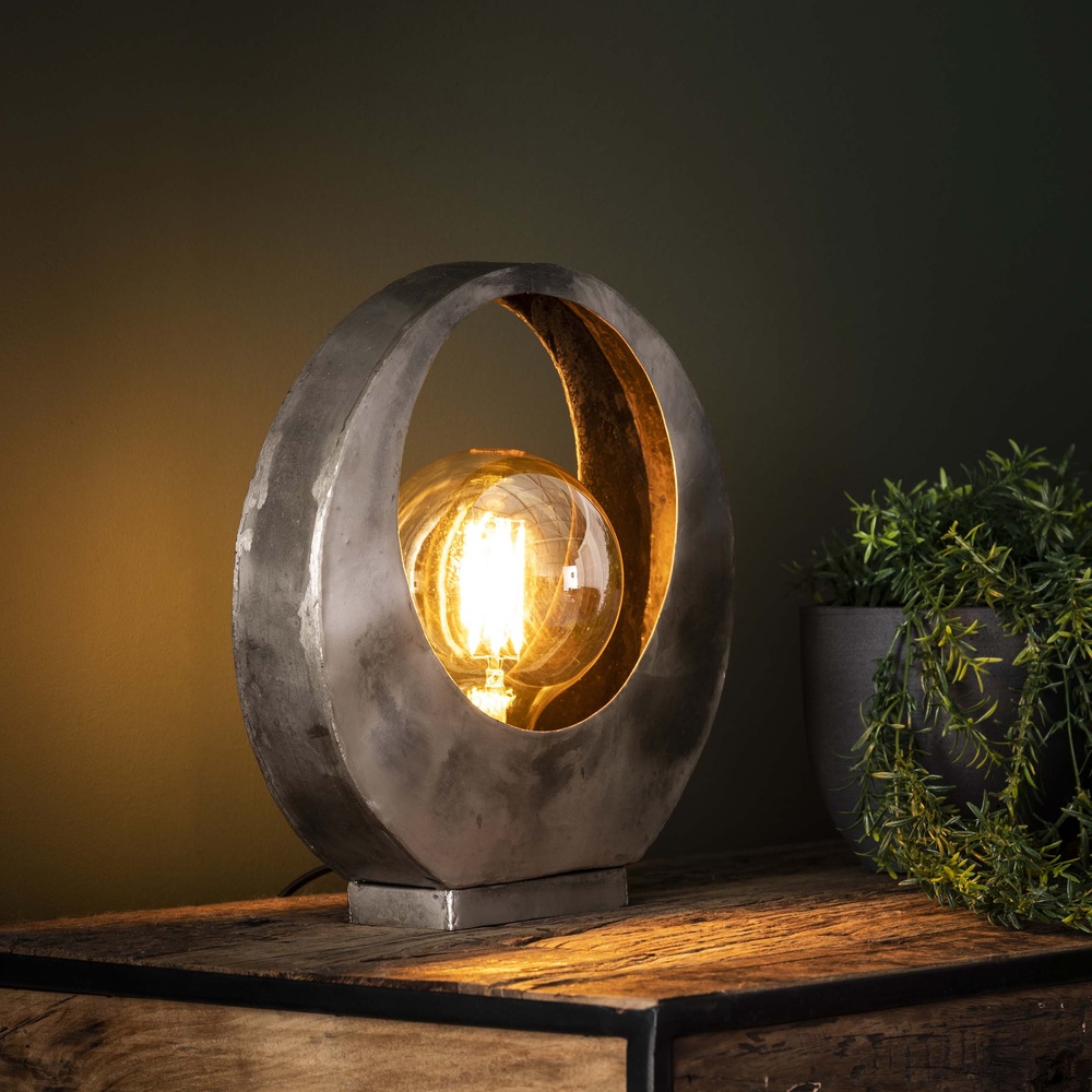 Lyora Industriële tafellamp Full Ø 30cm - oud zilver - 7665/29