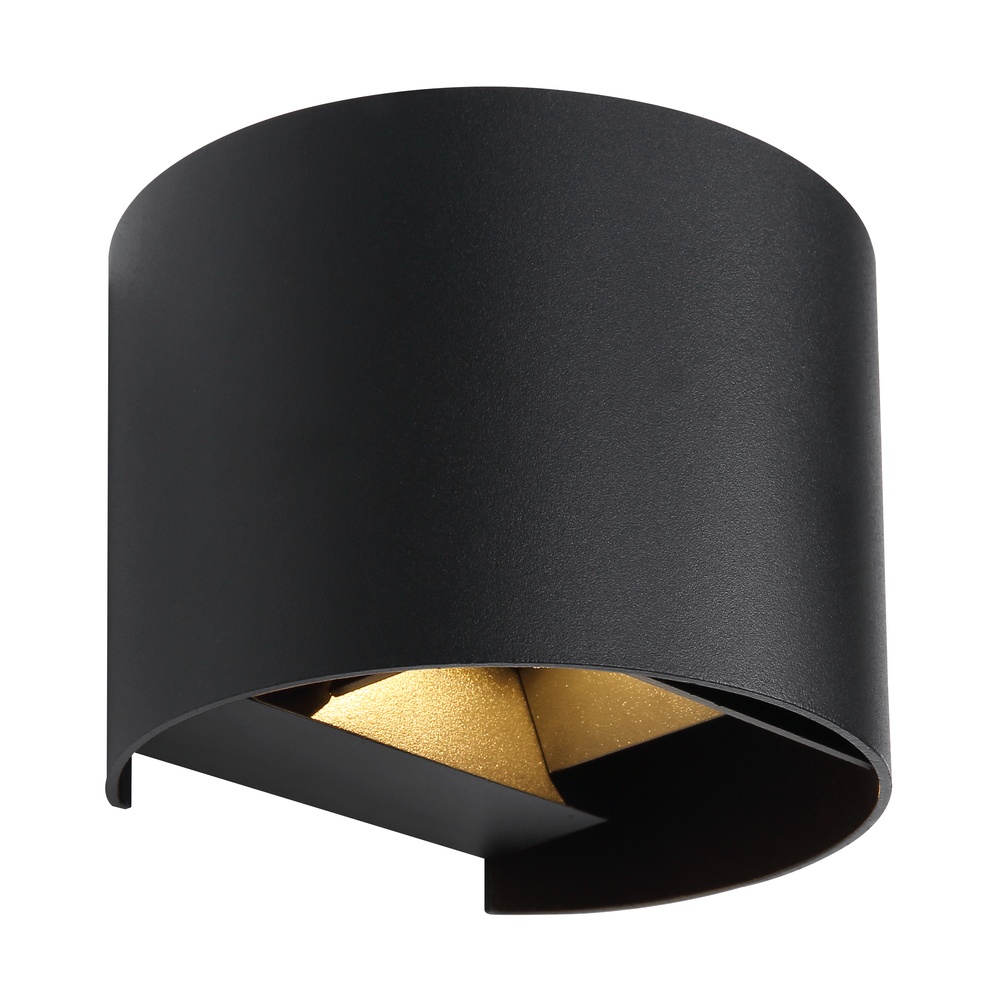 Globo Opbouwspot Veronika zwart up & down rond - 34168RB