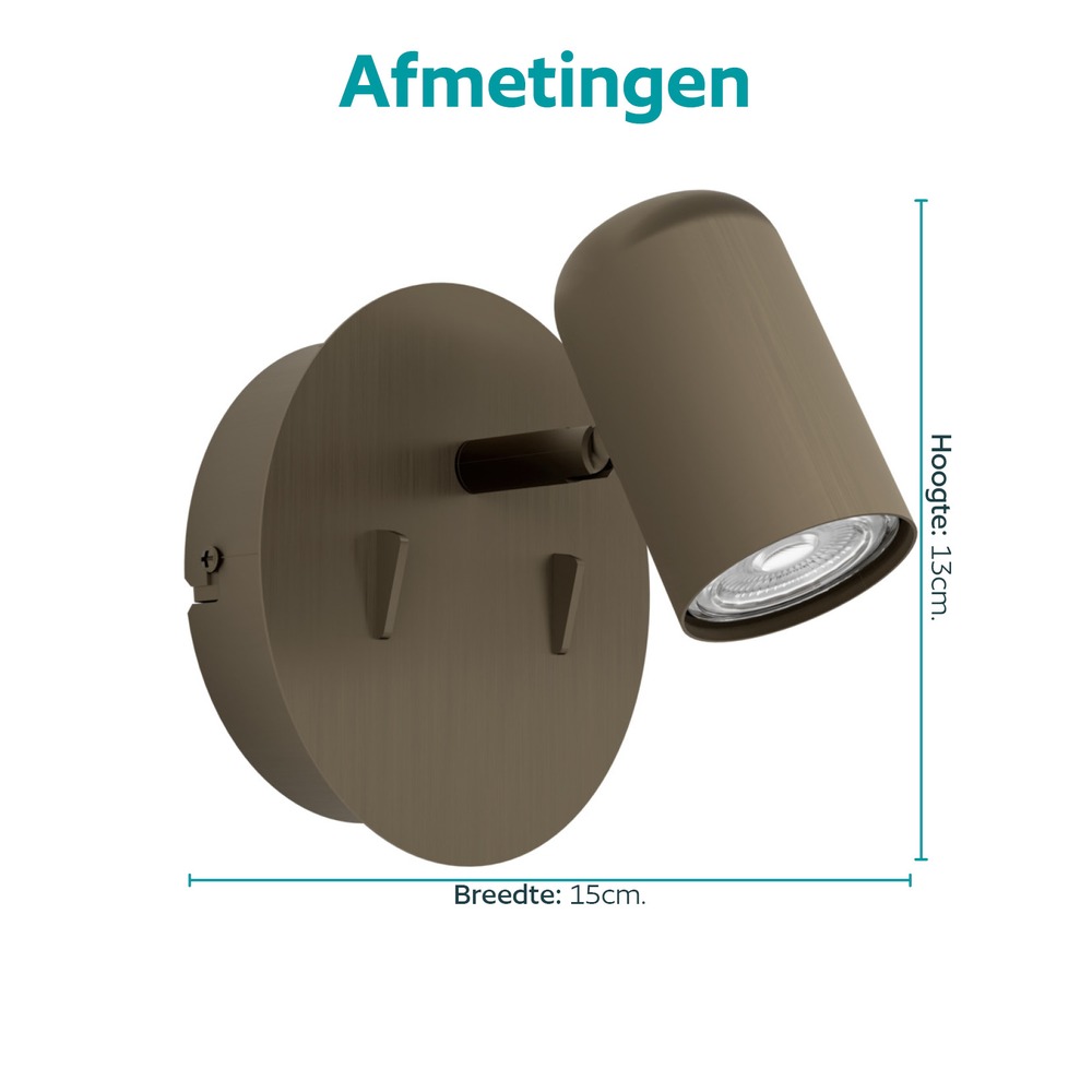 Opbouwspot Montemurro enkel donker brons Eglo 9008606392230