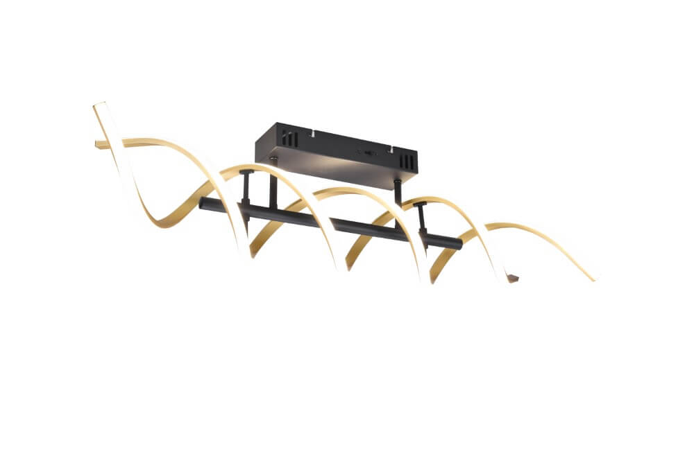 Trio Design plafondlampSequence zwart met goud - 641810208