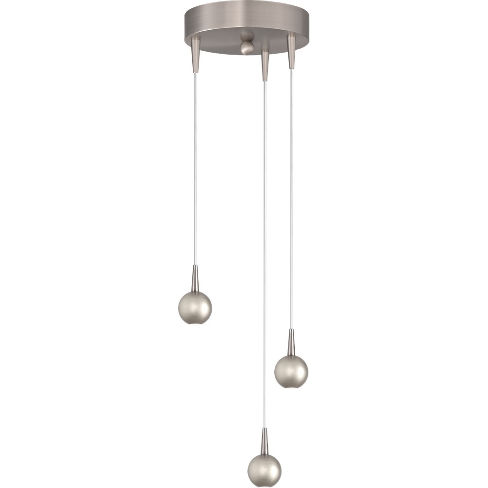 Masterlight 3-lichts hanglampTalana nikkel Ø 17cm DTW - 2412-37-37-17-3