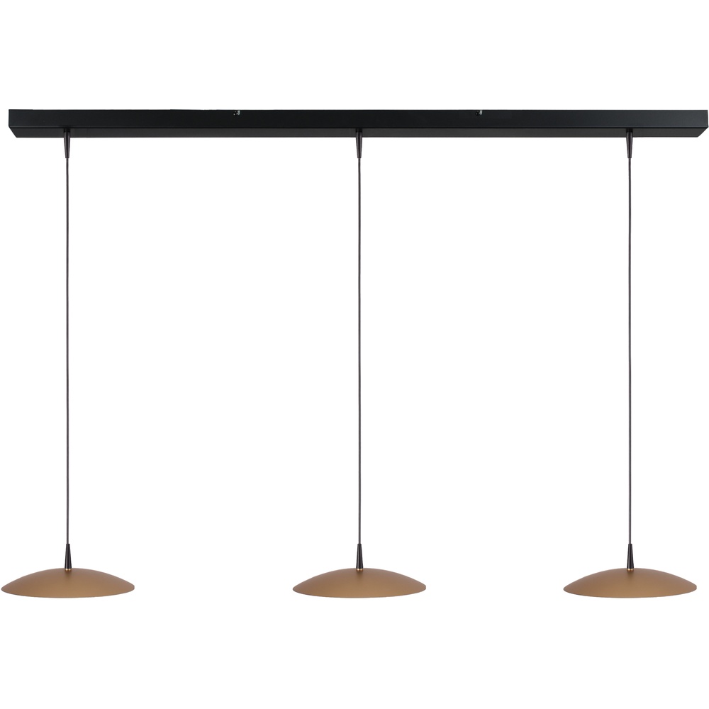 Masterlight 3-lichts hanglamp Scala 130cm zwart met goud Ø 25cm - 2191-05-02-130-3-25