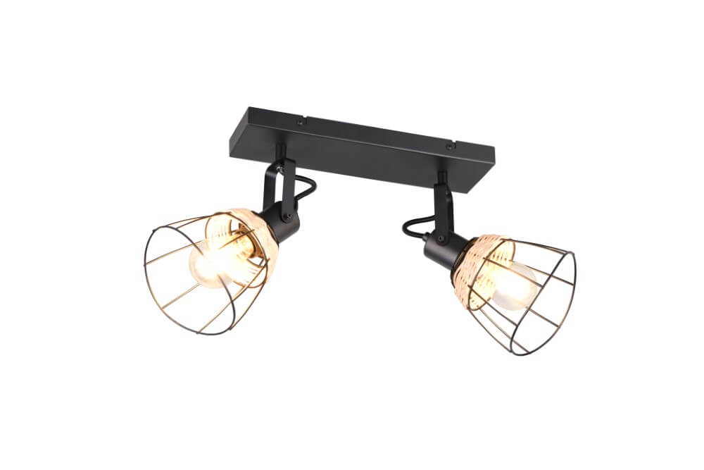 Trio Zwarte plafondlampJerome design 2-lichts - R86232032