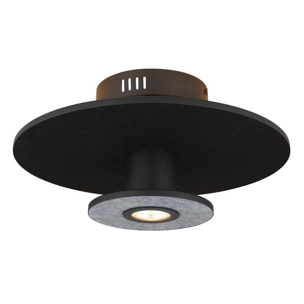 Globo Zwarte plafondlamp Carter Ø 38cm met vilt - 15647SD
