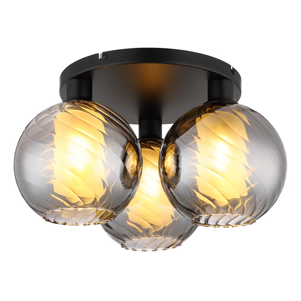 Globo 3-lichts plafondlamp Ulf zwart - 60280308