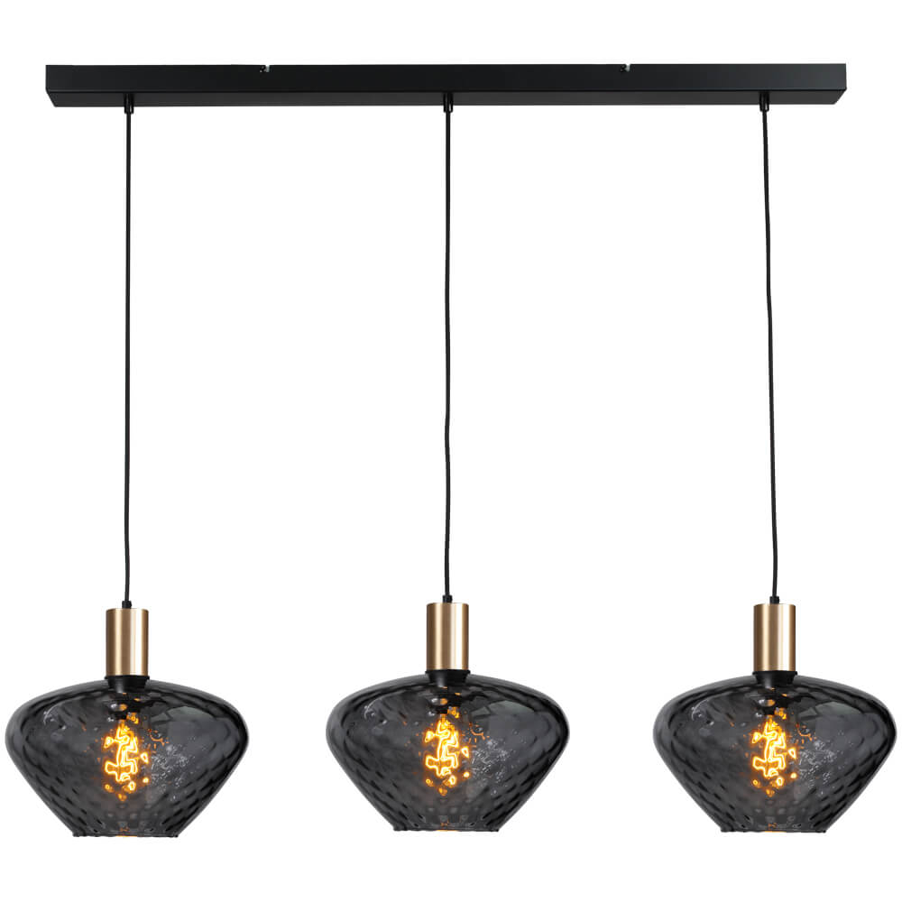 Masterlight 3-lichts hanglamp - goud -Porto met Blossom clear glazen - 2711-05-02-100-3-8 afbeelding