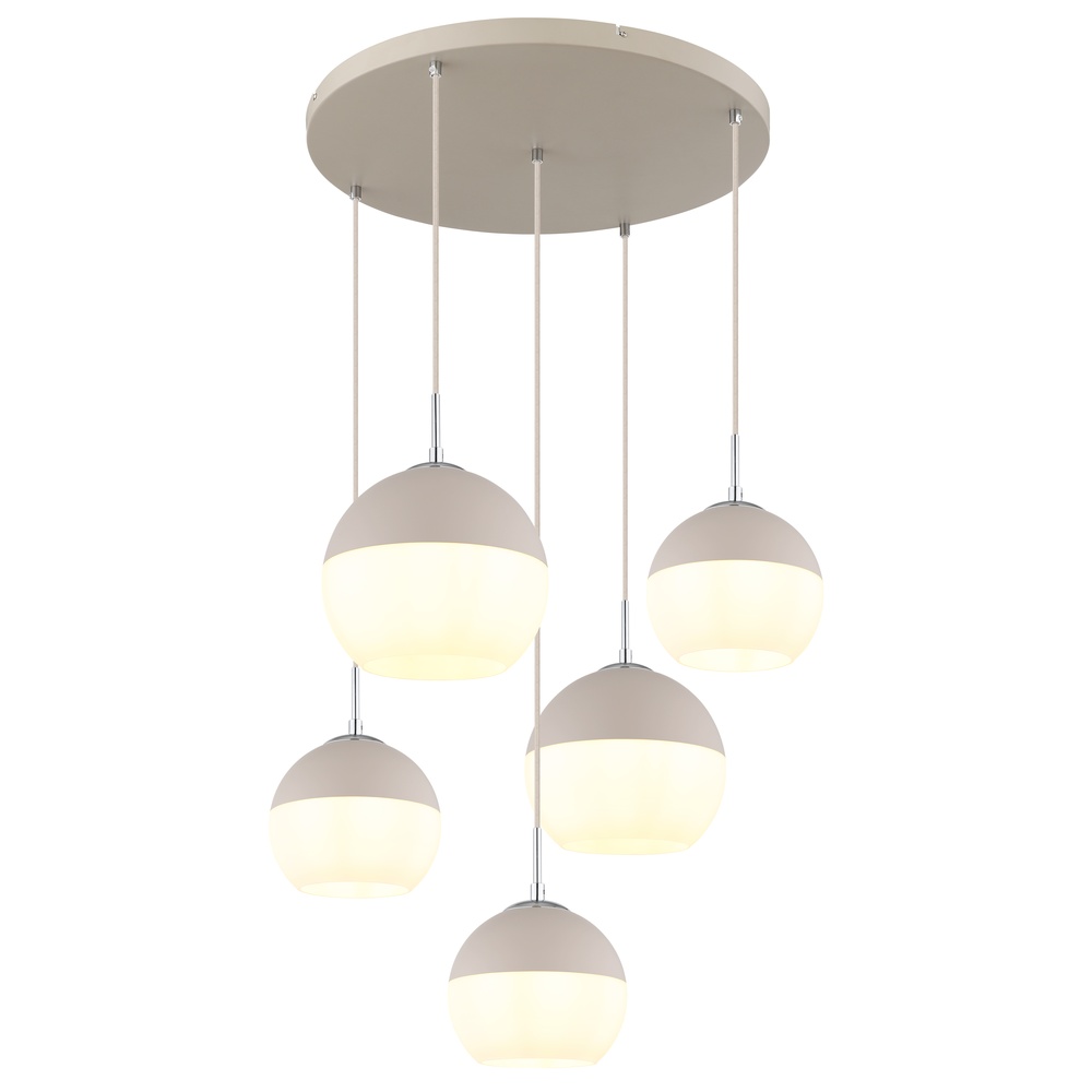Globo 5-lichts hanglampRagusa rond zand bruin - 15999-5HR afbeelding