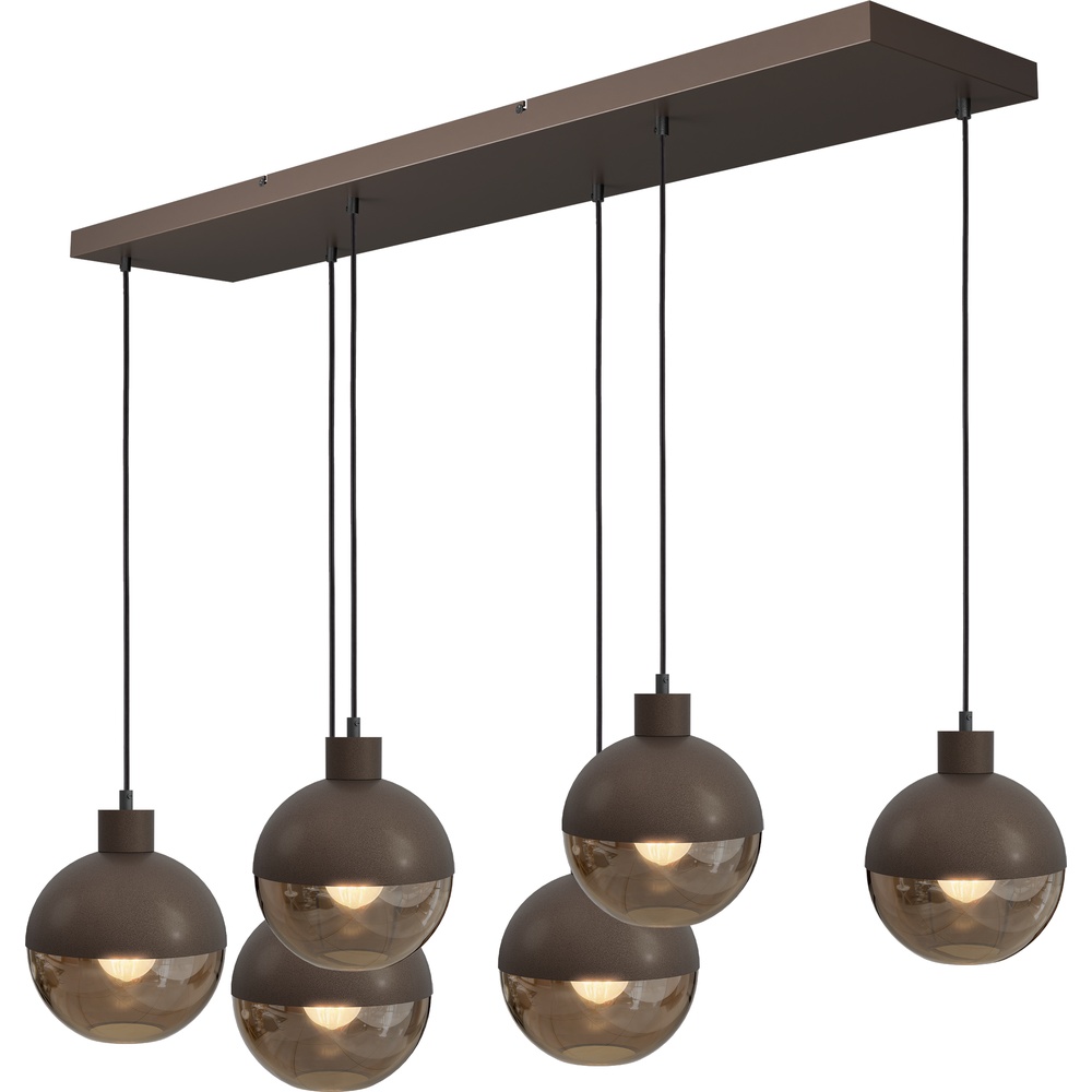 6-lichts hanglamp Opera cacao