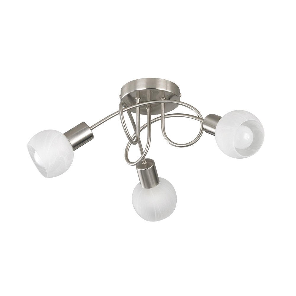 Trio PlafondspotAntibes Knot 3-lichts nikkel mat - R60173007