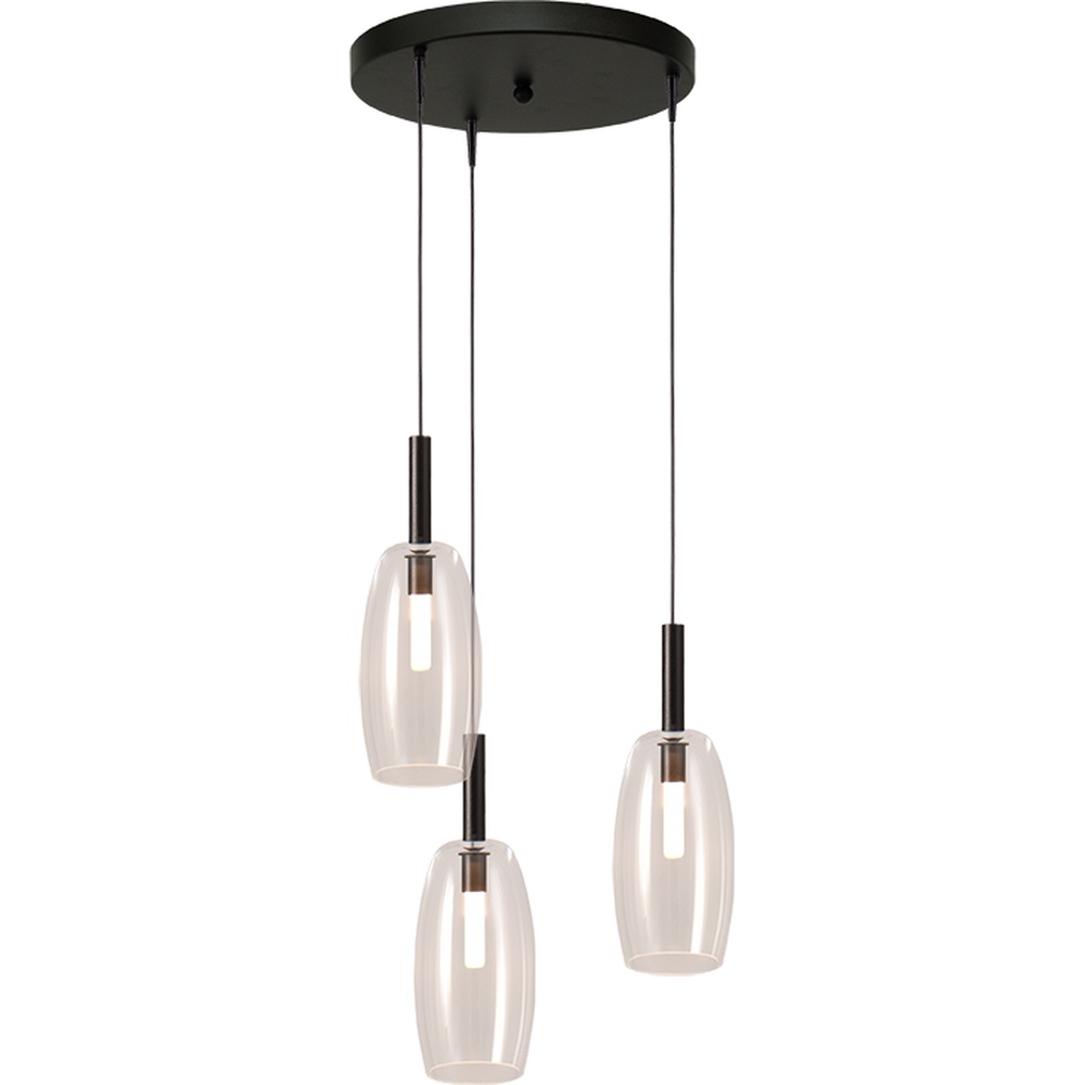 Masterlight 3L vide hanglampLido Olive met Ø 11,5cm helder glas - 2862-05-00-35-3-4