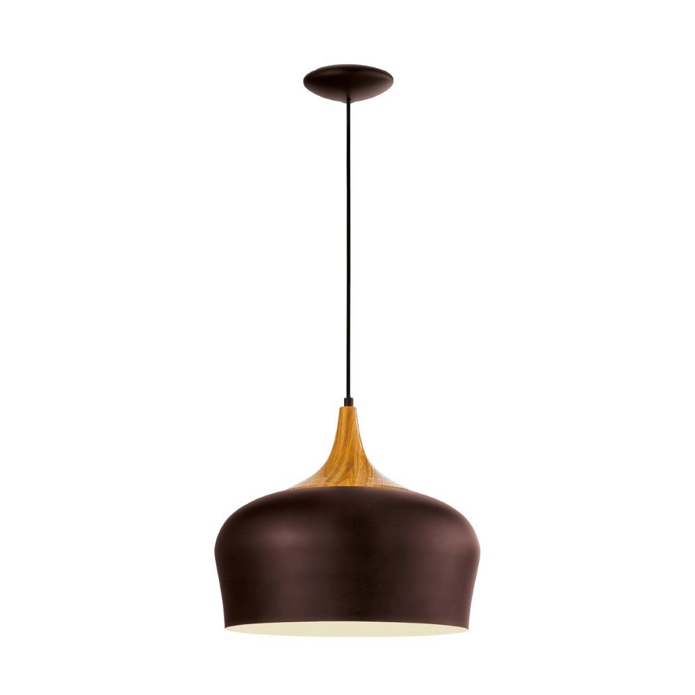 Eglo Hanglamp Obregon bruin met houtbruin - 95385