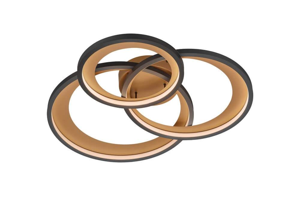 Trio PlafonnièreGranada 3-rings goud met zwart - 673810332