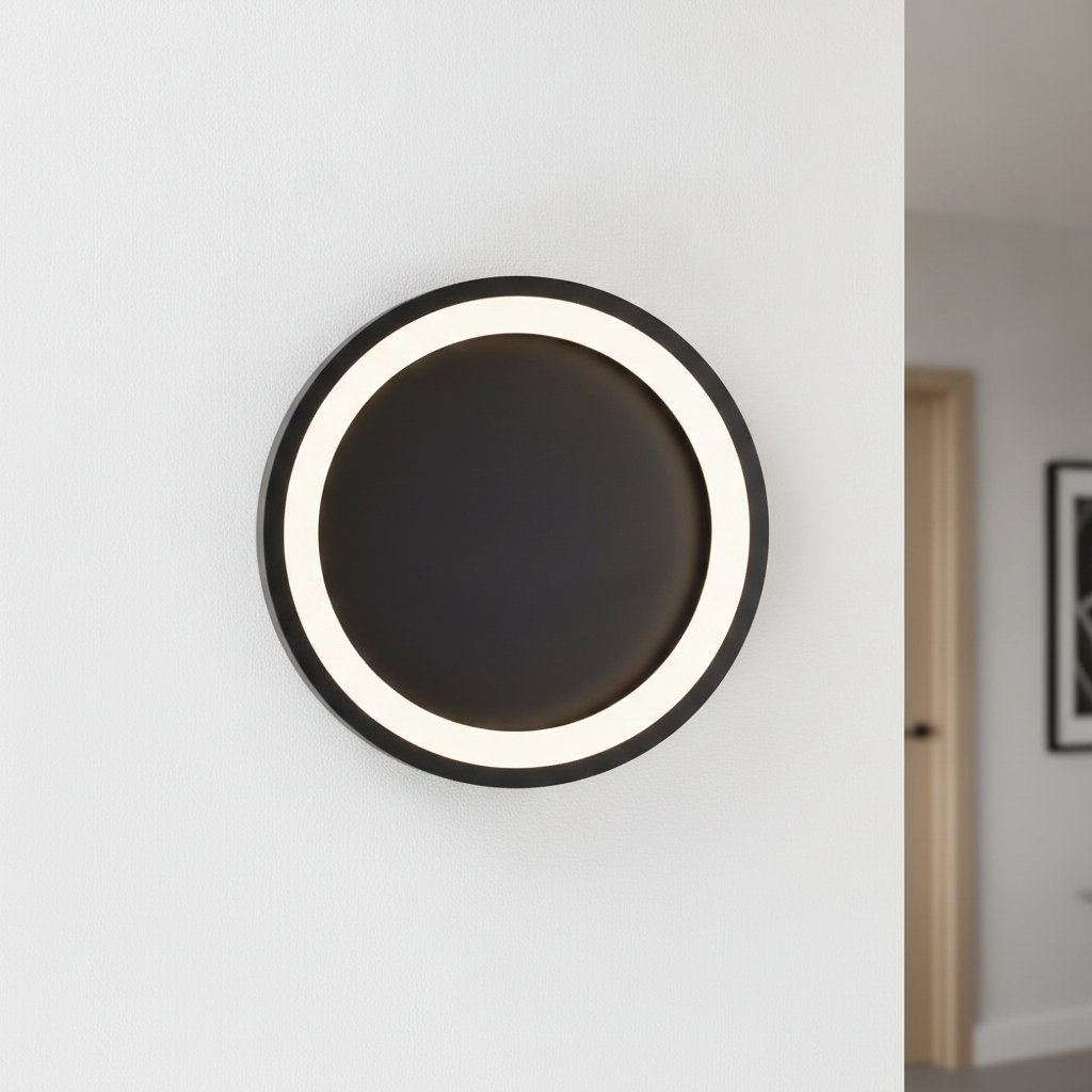 Lyora Strakke plafondlamp Oggy zwart Ø 37cm - 110411