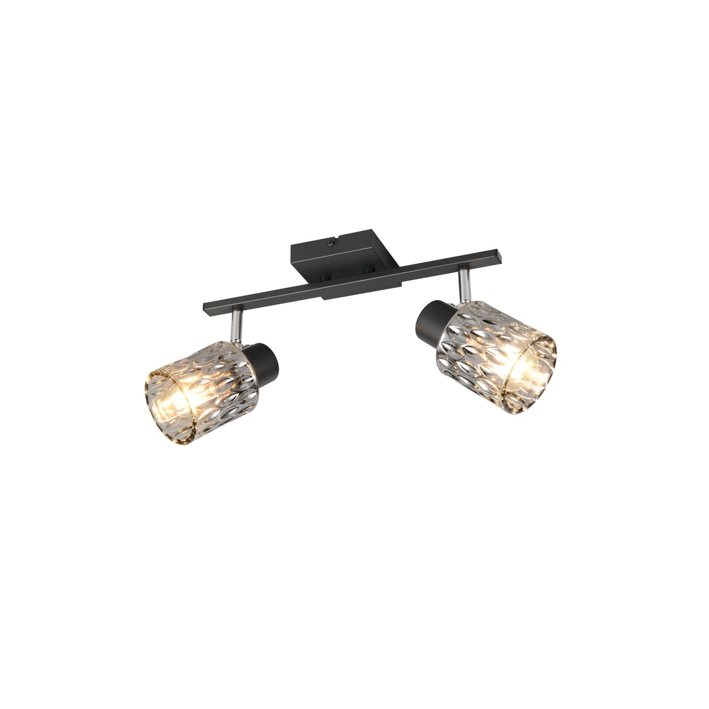 Trio Plafondlamp Jack zwart 2-lichts - R86422032