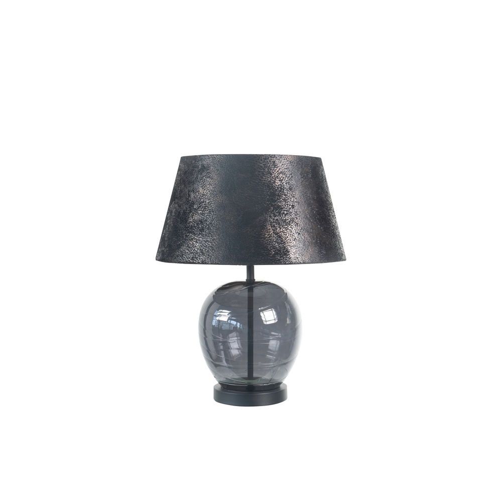 Highlight Tafellamp Apple zwart met smoke glas Ø 38cm - T1342.01 + O4454.21
