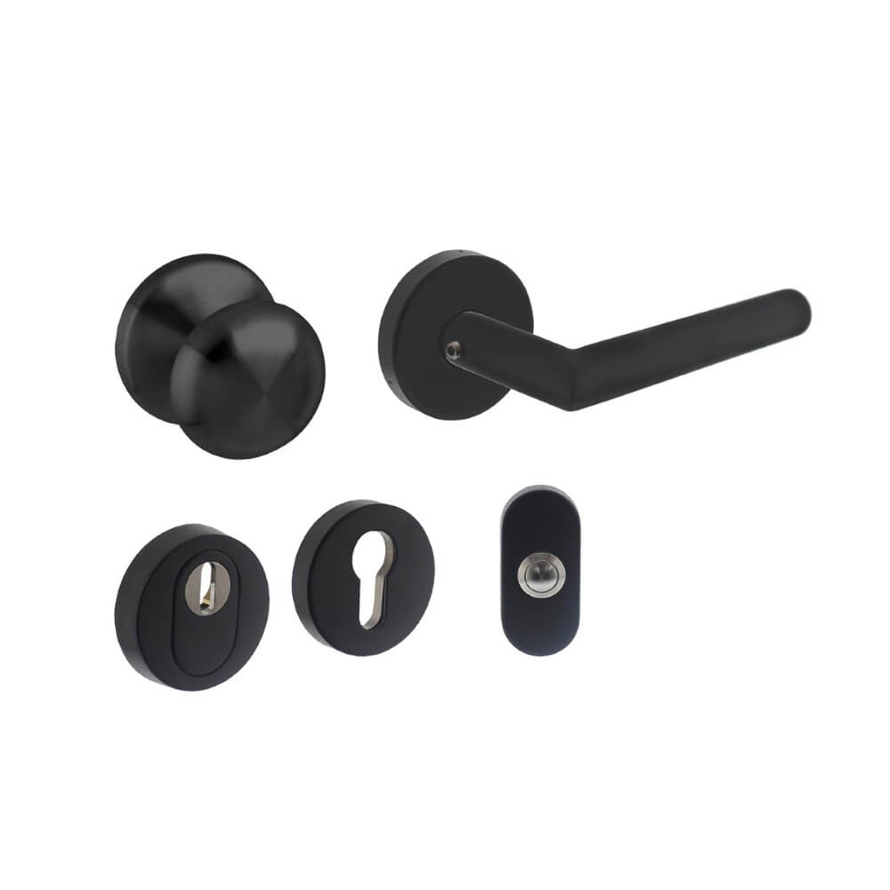 Intersteel Voordeurset rondVurano zwart zonder brievenbus - 0023.405730