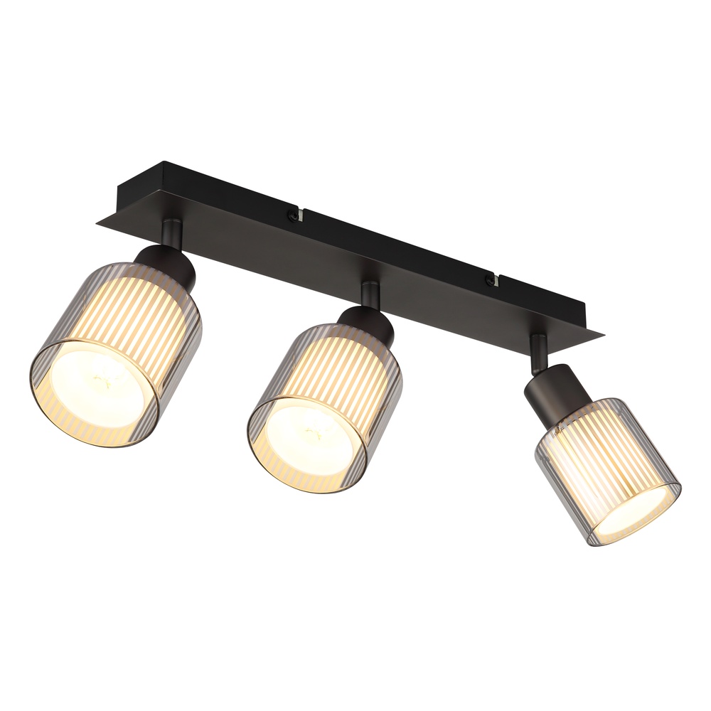 Globo Design plafondlamp Villegas 3-lichts gunmetal - 54456-3