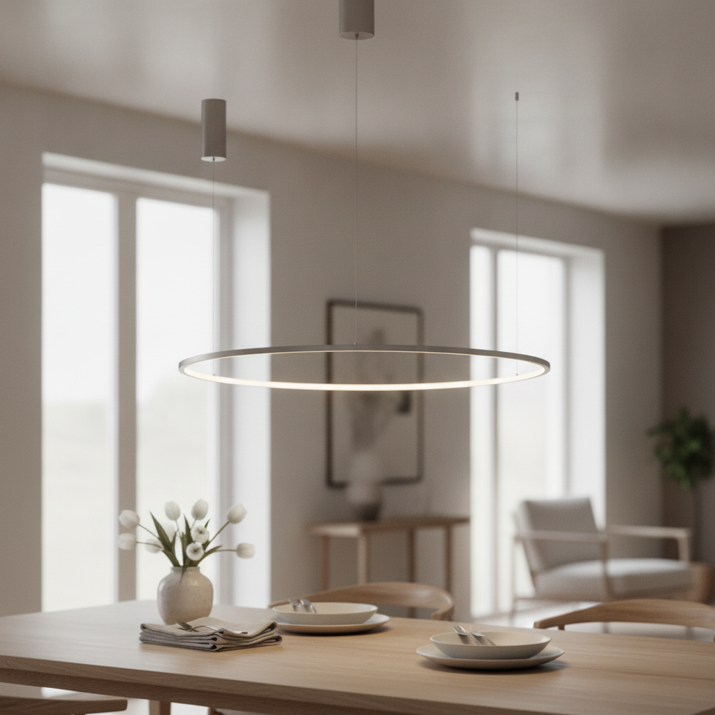 Lyora Ronde hanglampTarquin zilvergrijs Ø 100cm - 110274